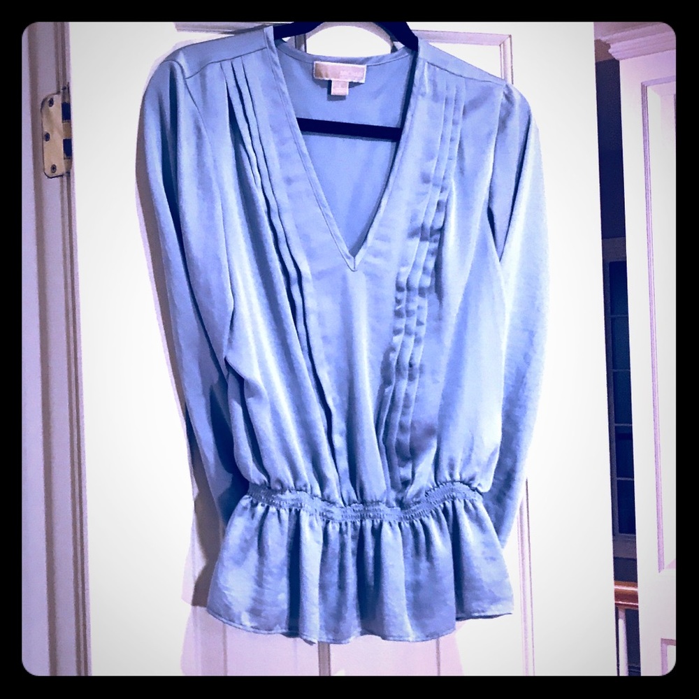 Michael Kors light blue silk blouse